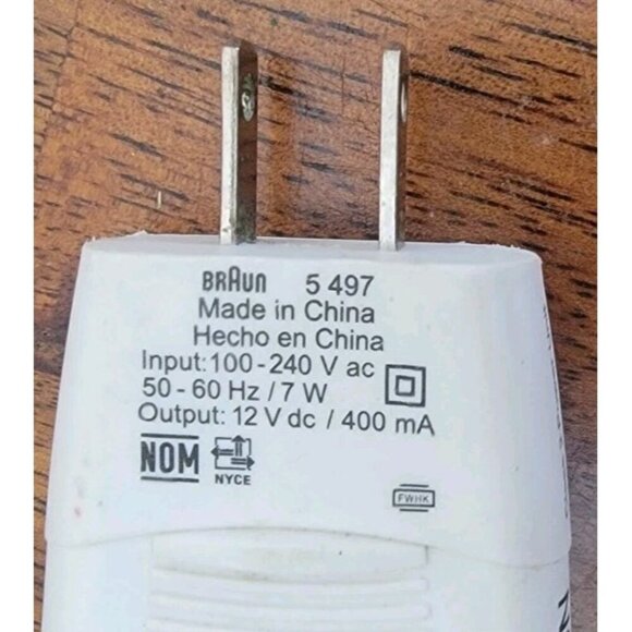 Braun 5497 power cord charger OEM 12v Original 2 Prong Shaver Electric Razor - Picture 5 of 6